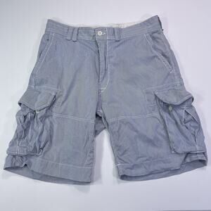 Polo Ralph Lauren Shorts Mens 36 Blue White Hickory Stripe Cargo Utility Cotton